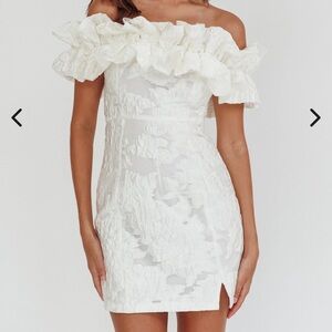 Selfie Leslie Strapless White Floral Dress